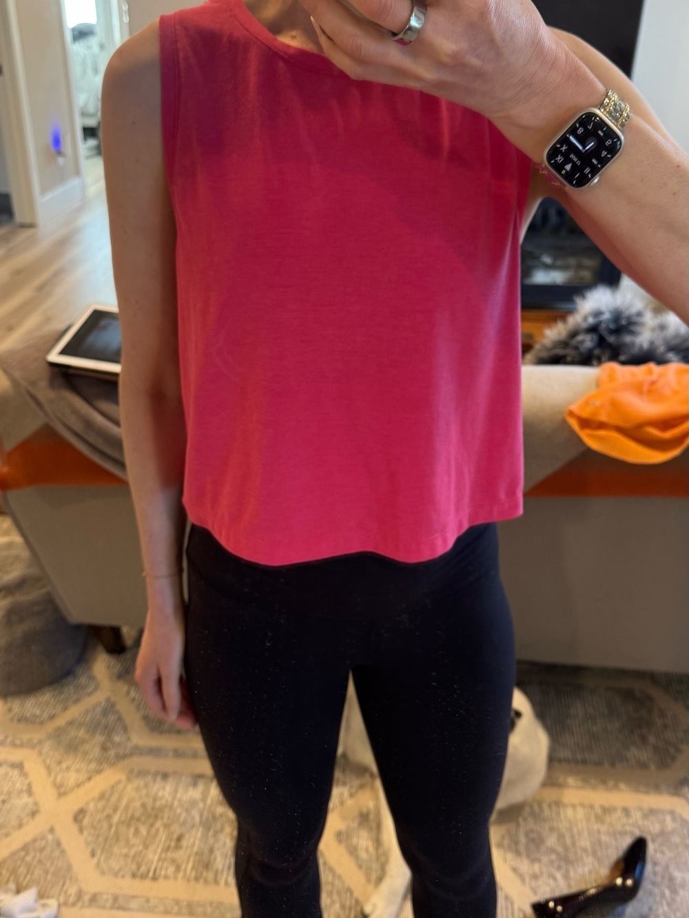 Zella Pink Cropped Workout Tank – Size Small